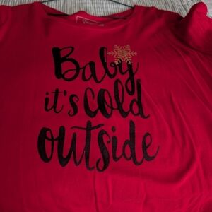 Baby It's Cold Outside, Red T-shirt 2XL